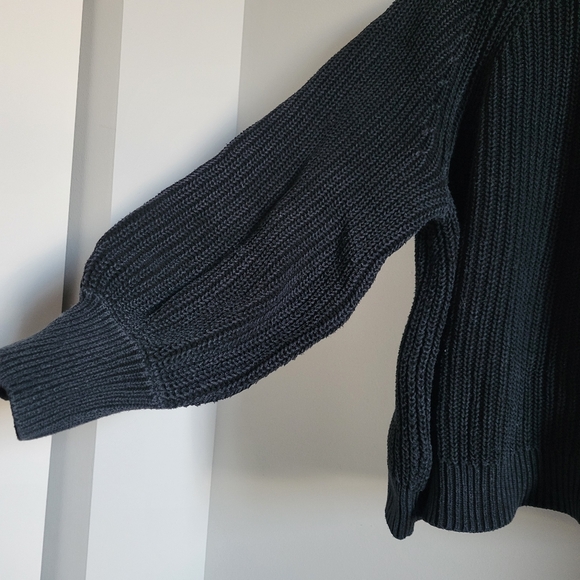 GAP Femme Shaker Barrel Sleeve Knit Cowlneck Sweater Womens Medium Petite - Picture 3 of 10